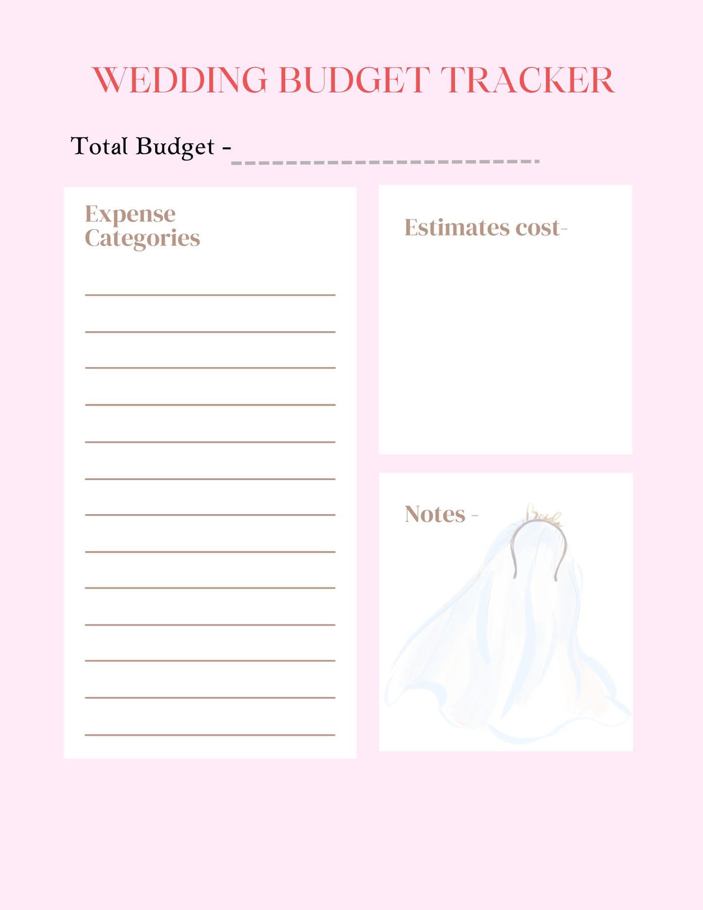 Bride to be planner