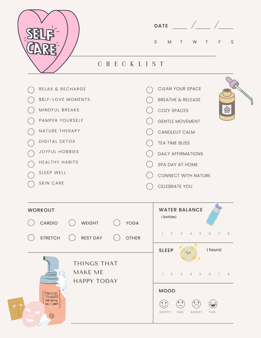 Self Care checklist 🪬💗