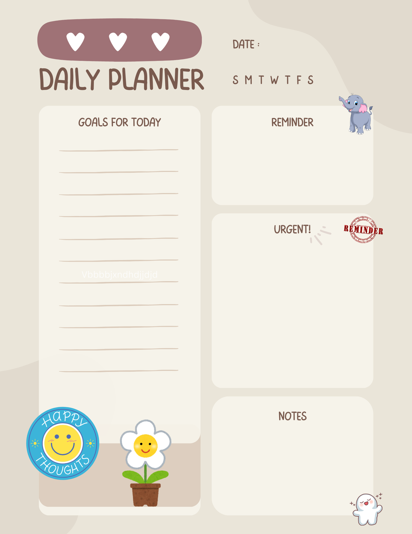 Daily planner !!🌸